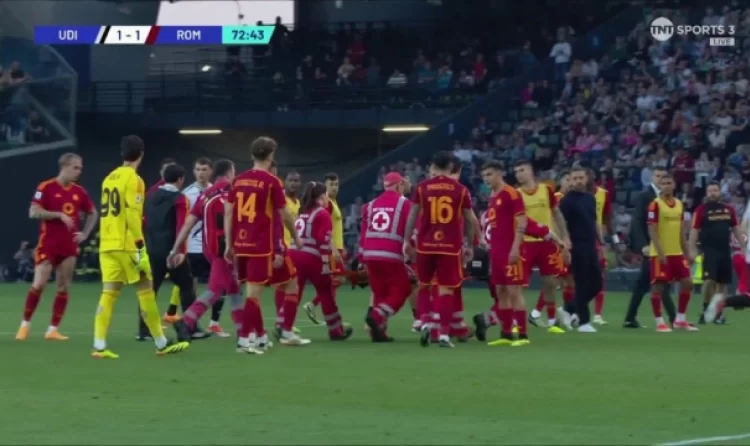 Τρόμος και διακοπή στο Ουντινέζε – Ρόμα: Κατέρρευσε στο χορτάρι ο Εντικά!